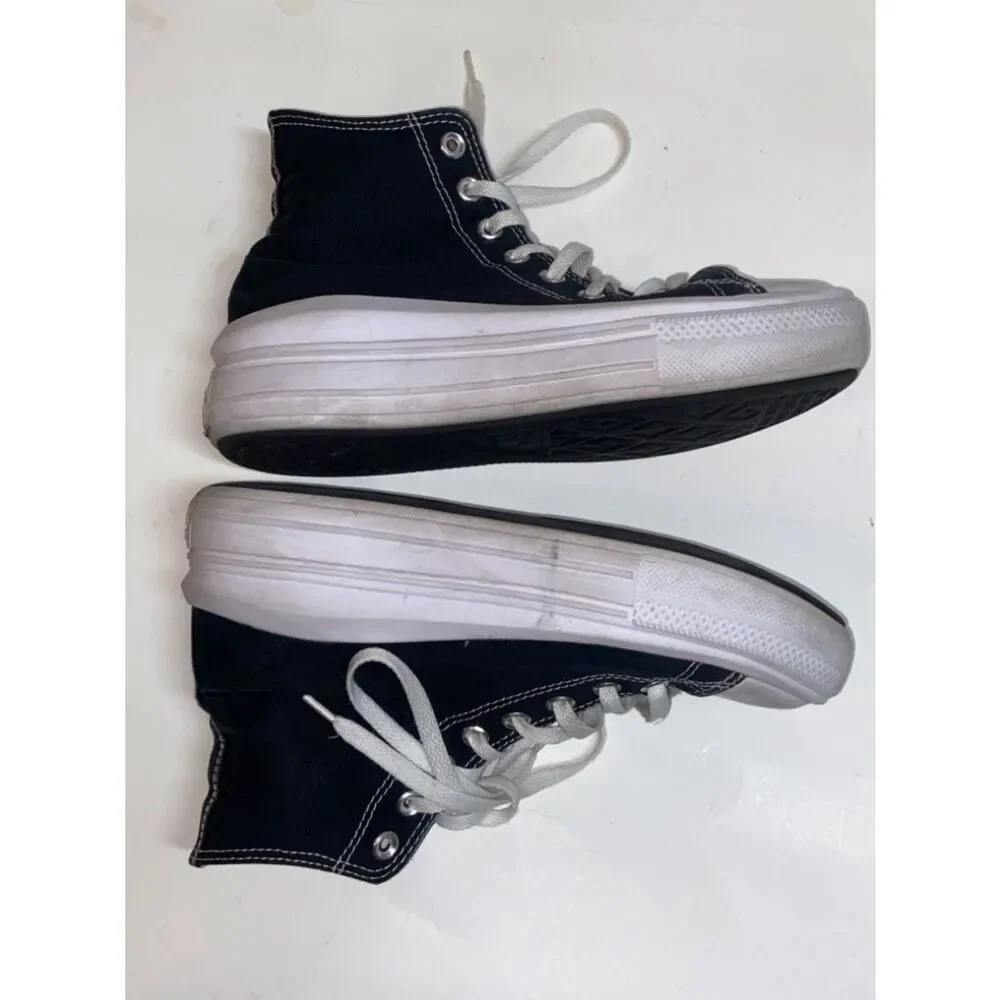 Converse Black and White Women’s Platforms High-Top Sneakers - All Star Move
